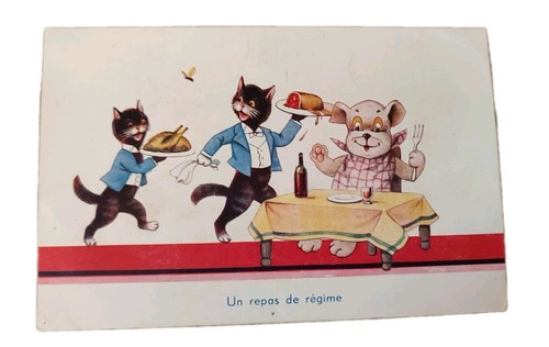 Cpa fantaisie animaux chats - cpa,