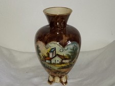 EARTHENWARE VASE H.BÉQUET QUAREGNON LANDSCAPE DECOR