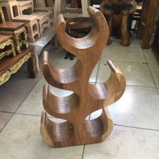 Wood Wine Rack Holder Stand  6 Bottle