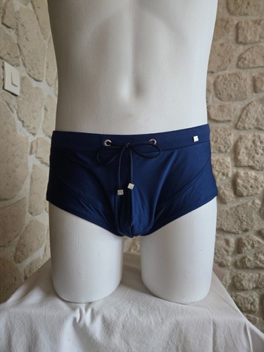 Slip bain piqué - piqué, bleu