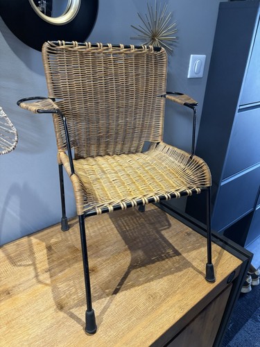 Chaise osier fer vintage - chaise,