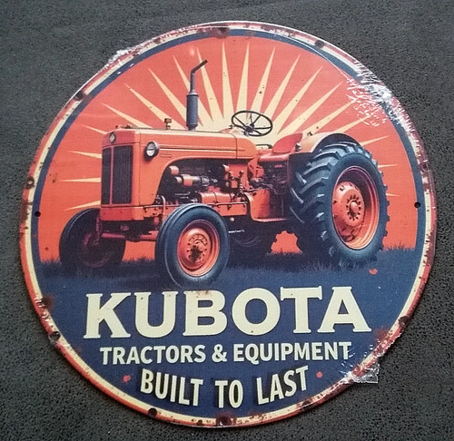 Plaque métal vintage kubota - métal,