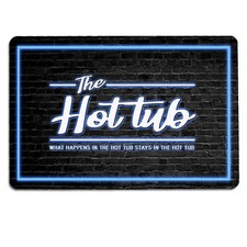 Spa Bleu Rétro Fluo Look 80's Style Porte Sortie Signe A4 Métal Plaque