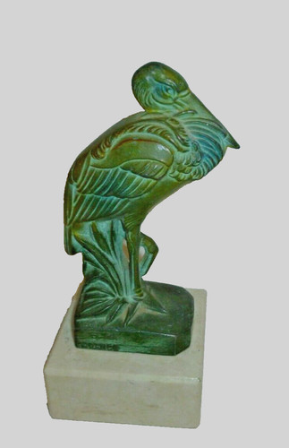 Heron regule style bronze sur - regule,