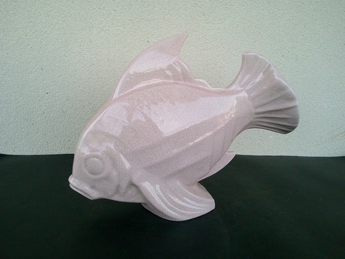 Poisson ceramique craquelee - poisson, en