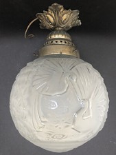 Superbe ancien LUSTRE PLAFONNIER LAMPE ART DECO signé MULLER FRES LUNEVILLE