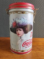 Vintage Coca-Cola Metal Cylindrical Box - Retro American Decoration