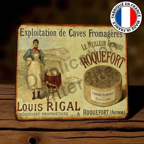 Plaque métal roquefort - plaque,