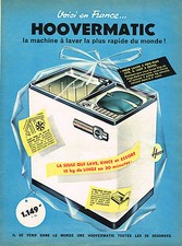 ADVERTISING 035 1960 HOOVERMATIC washing machine washing machine
