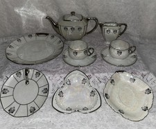 Circa 1920s OHME  Silverite Art Deco Style Lustre Serving Ware 10 Pieces