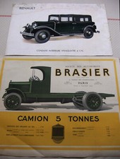 Lot of 2 Renault Vintage Car Posters Camion Brasier & Vivaquatre