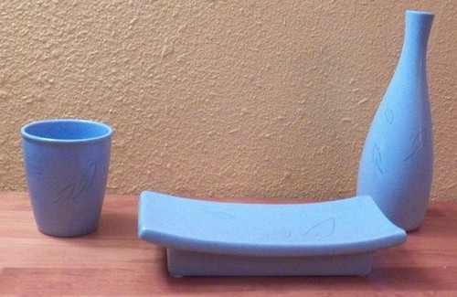 Piece bath set blue leaf - 3,