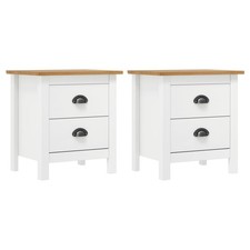 2x Pin Solide Tables de Chevet
