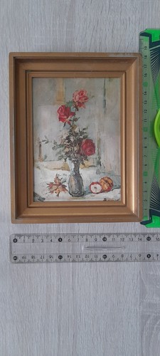 Tableau toile fleurs signé - toile,