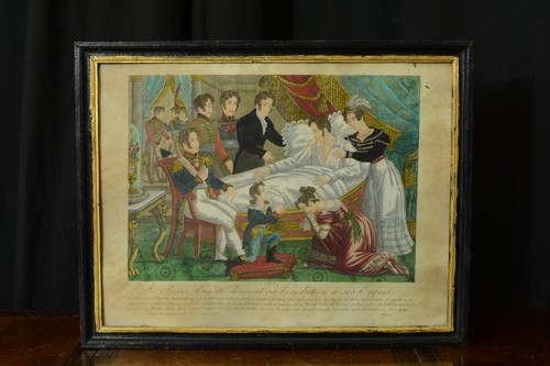 Gravure couleur ancienne - gravure,