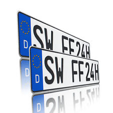 2 Voiture Plaque Immatriculation Charbon 520x110mm D'Immatriculation de Tré