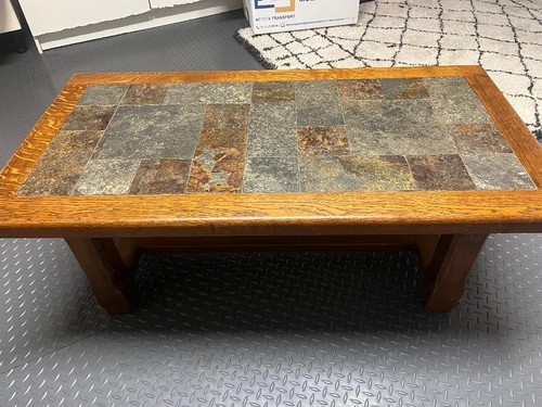 Table basse bois - /pierre, du