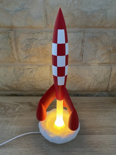 Lampe fusée tintin réalisée - fusée,