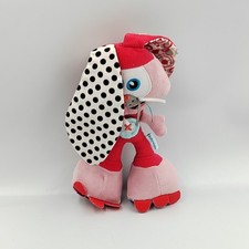 Doudou lapin rouge rose pois