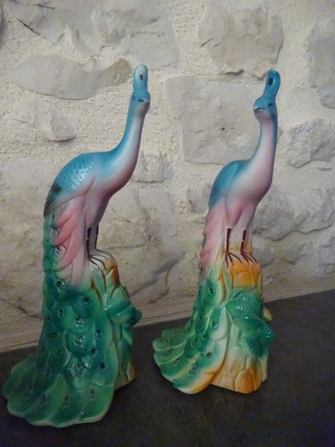 Statue couple paon en - statue,