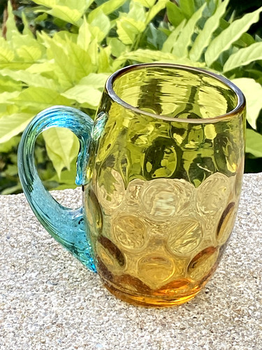 Ancien grand verre ambre et - ancien,