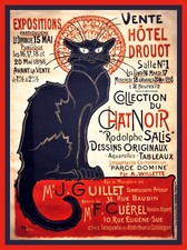 12628.Decoration Poster.Home wall.Room art design.Chat Noir French black cat