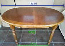 Table à manger extensible vintage rustique, ovale à rallonges chêne bois massif