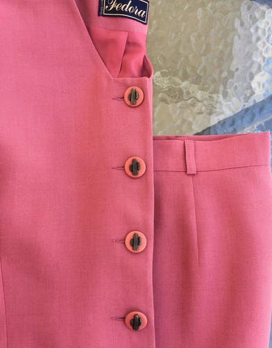 Tailleur lin rose veste - , en
