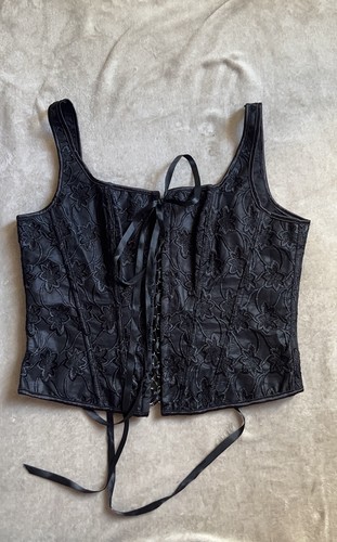 Corset noir vintage y2k goth - vintage,