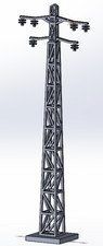 HO-1/87 Pylone électrique Eiffel avec isolateurs