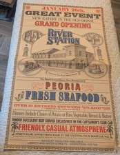 Vtg 1981 RIVER STATION Restaurant Menu PEORIA IL Grand Opening