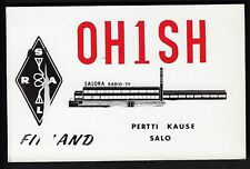 QSL CARD"OH1SH,Salora Radio-TV,Pertti Kause Salo,Sketch of Building",FI(Q8232)