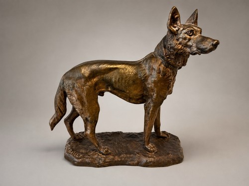 Ancien bronze chien - bronze,
