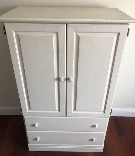 Armoire wood painted cream 2 - painted,