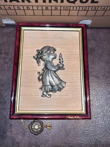 Cadre bois figurine etain - en,