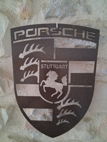 Plaque acier gravé porsche - plaque,