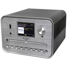 soundmaster Lecteur CD argent radio Internet, DAB+, WiFi, USB, avec enceintes