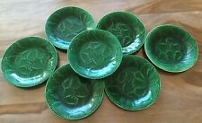 7 Antique Gien Vine Leaf Plates 