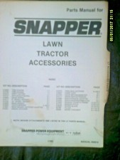 Vintage Snapper Lawn Tractor Accessories Parts Manual #06614 (See List Below)