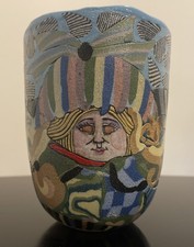 JANE GOSLIN PEISER NORTH CAROLINA ART POTTERY 6” WHIMSICAL VASE SIGNED & MINT