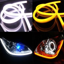 Style Angel Eyes 12V Contour De Phare LED Tube Flexible 2 X 45CM BLANC ORANGE