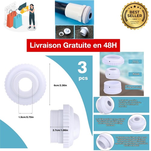 Buse piscine réglable lot - de,