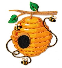 Écusson patche miel ruche abeilles patch broderie à repasser apiculture
