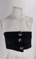 4172 La Table Ronde Women's Medieval Renaissance Black Button Rayon Spandex...