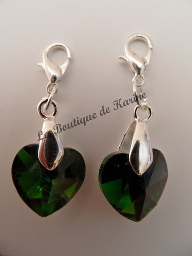 Charms breloque coeur verre - 2,