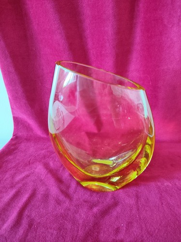 Ancien vase murano jaune - vase,