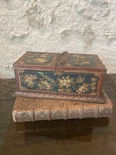 HUNTLEY & PALMERS Antique Lithographed Canvas Box Birds and Flowers