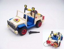 PLAYMOBIL (T4107) CENTRE EQUESTRE - Jeep Blanche & Bleu Transport 3851  (cassée)
