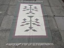 Vintage Traditionnel Main Fabriqué Oriental Indien Crème Gris Laine 183x118cm