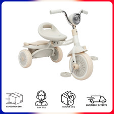 Tricycle Enfant Pliant Sécurité Confort Apprentissage - Rose Bleu Beige